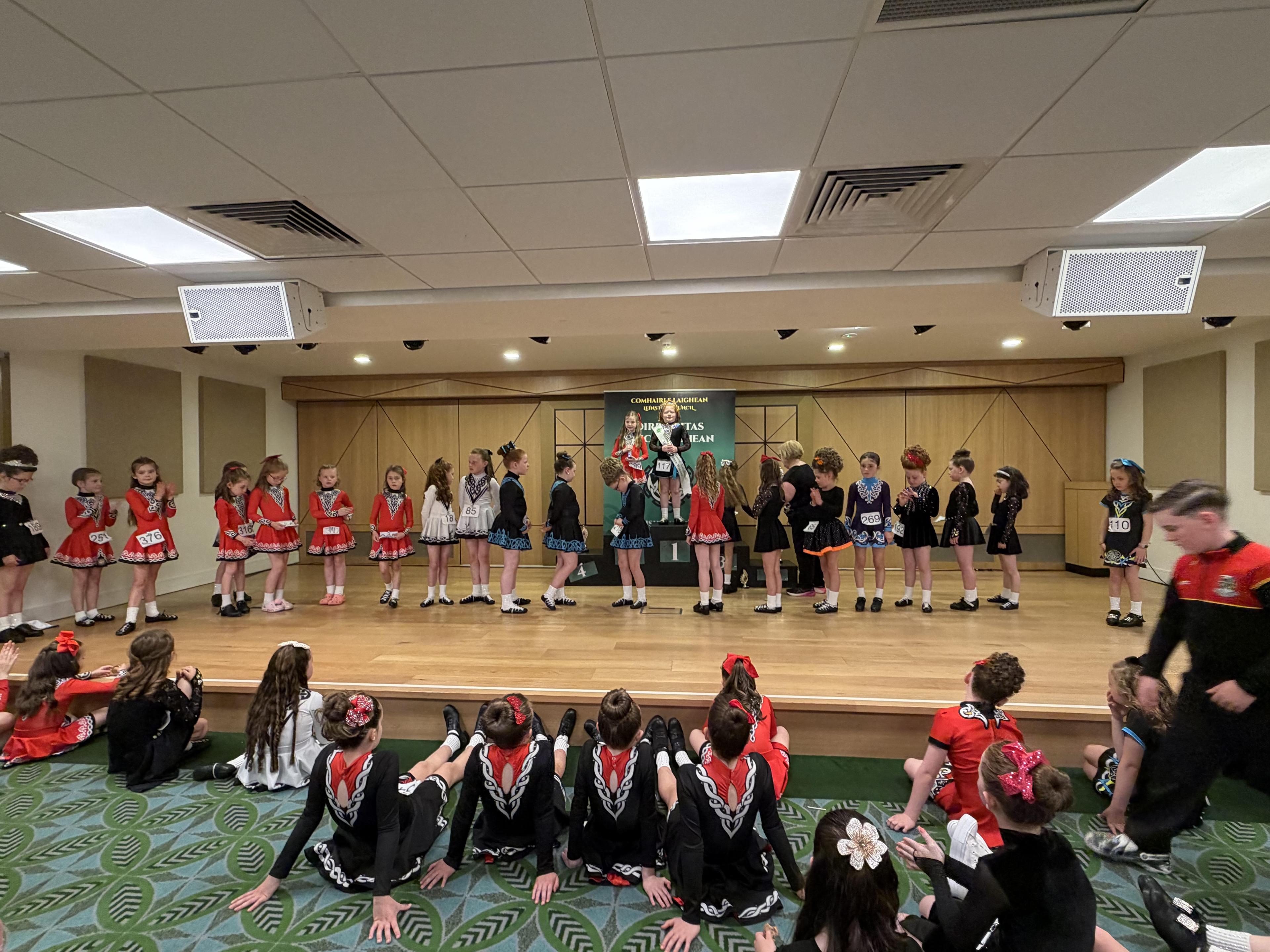 The hall set up for competition