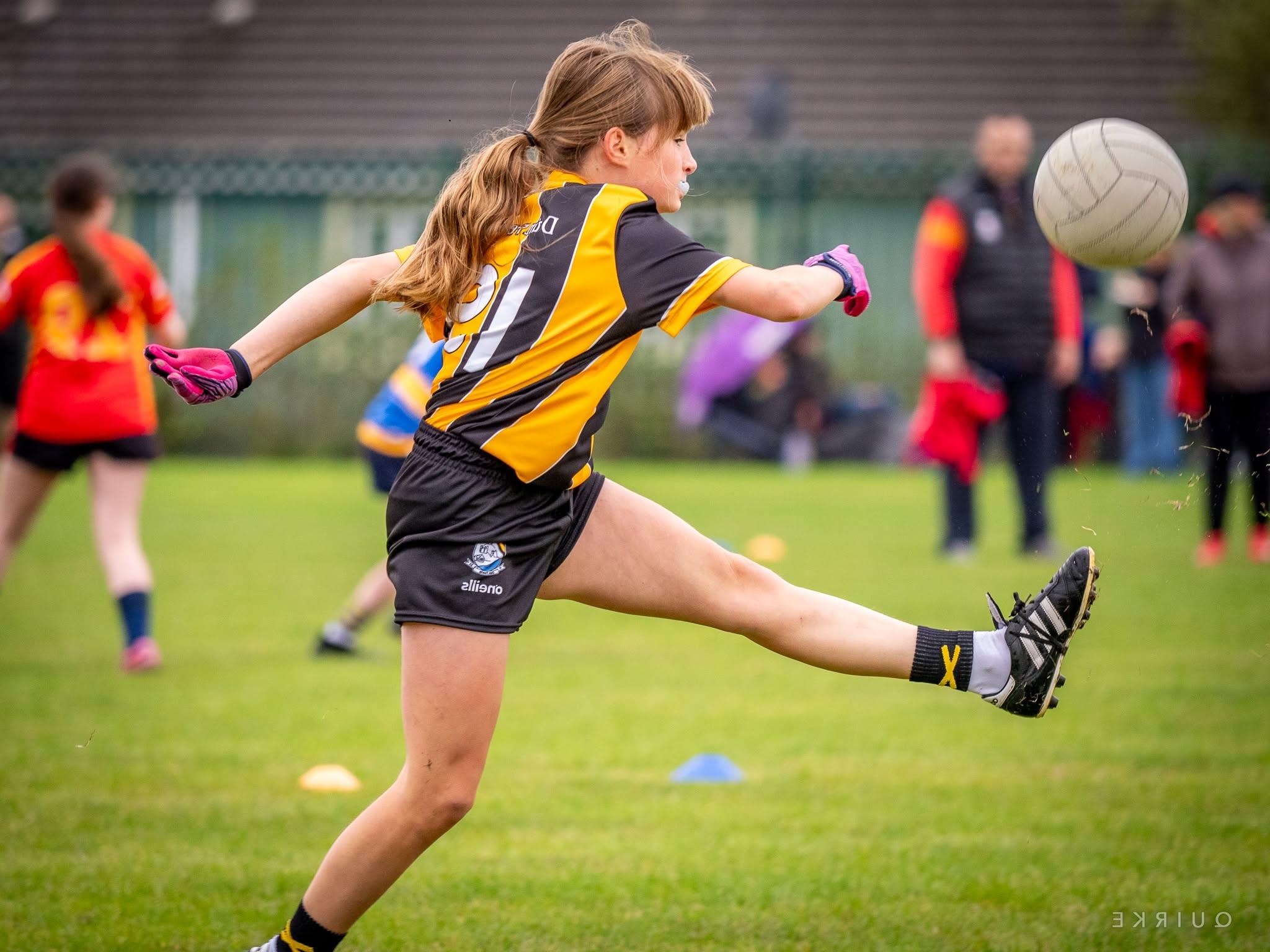 Player in action at the Lidl Ladies Football Blitz